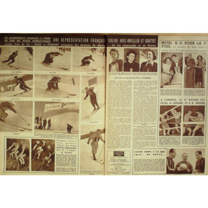 Miroir Sprint 1950 #  189 23 Jan Oreiller Couttet Weidin Monaco Ladoumegue Mimoun
