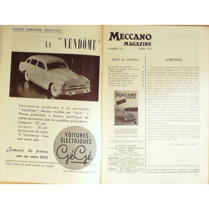 Meccano Mag Hydravion Gazometre Tracteur Djinn Brookhaven 1955