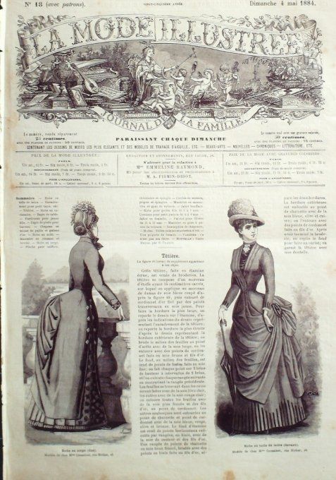 Journal Mode illustrée 1884 # 18 Robes en serge & toile