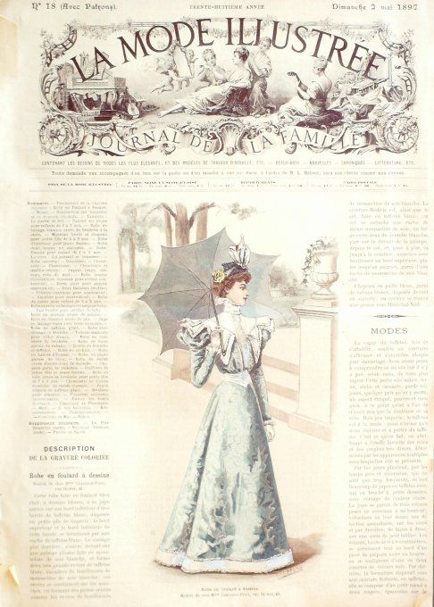 La Mode illustrée journal 1897 n° 18 Robe en foulard  