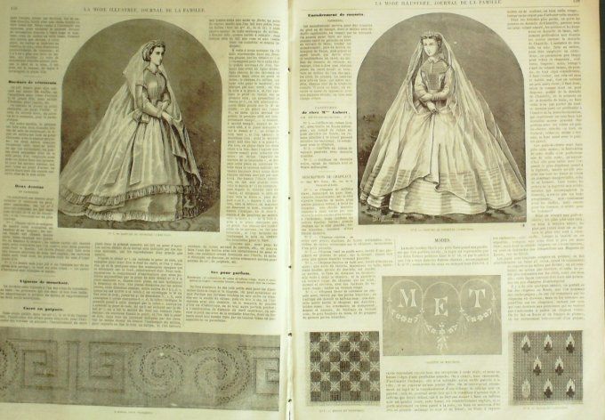 Journal Mode illustrée 1865 # 18 Coiffures de céremonies