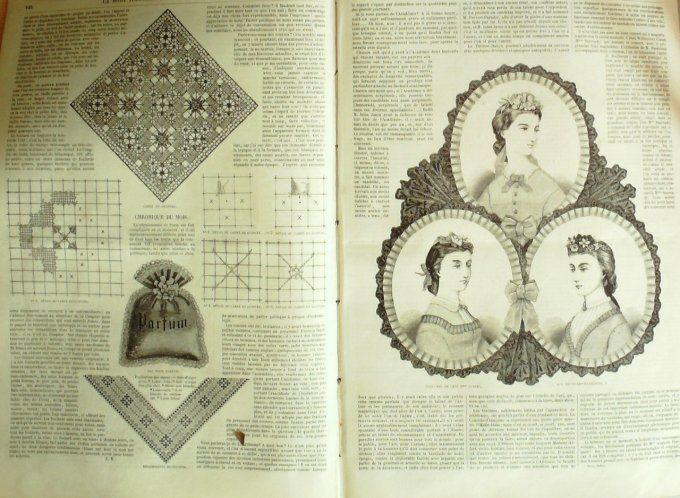 Journal Mode illustrée 1865 # 18 Coiffures de céremonies