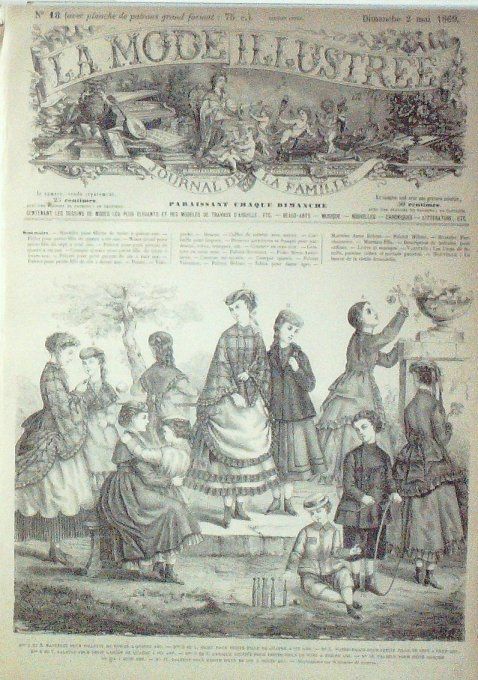 Journal Mode illustrée 1869 # 18 Mantelet & fichu enfants