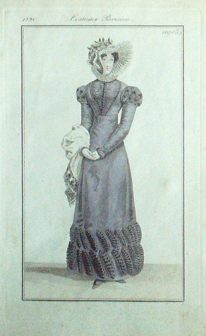 Gravure Mode Costume Parisien 1820 # 1903 (eau forte old Fashion plate