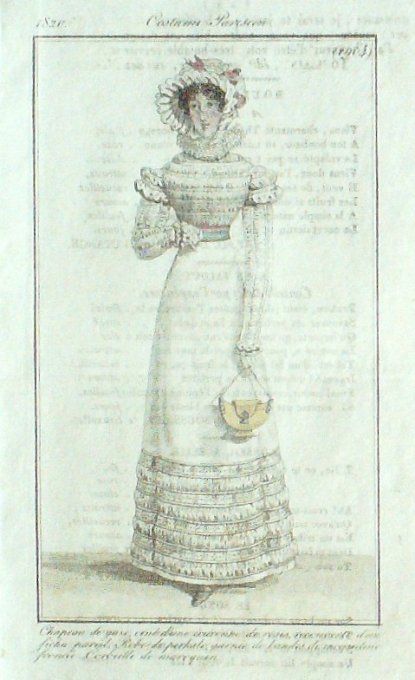 Gravure Mode Costume Parisien 1820 # 1904 (eau forte old Fashion plate