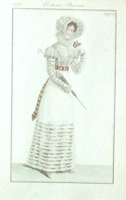 Gravure Mode Costume Parisien 1820 # 1905 (eau forte old Fashion plate