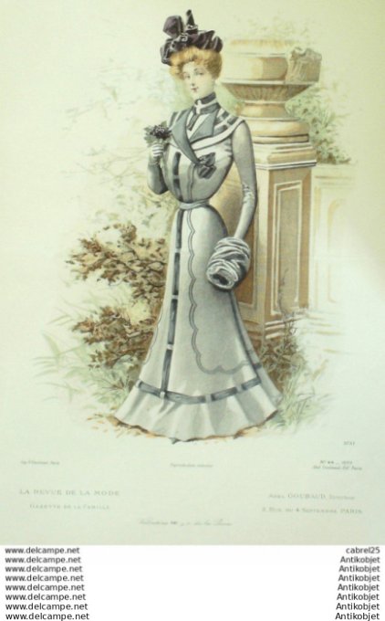 Gravure Mode La Gazette 1899 # 44 (Old Fashion plate)
