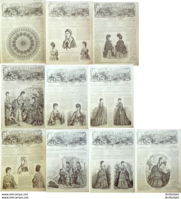 Mode illustree 1871 Lot de 10 journaux