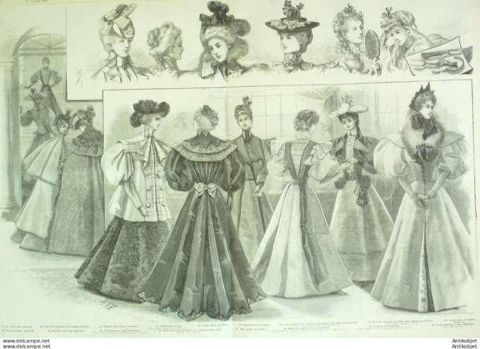 Gravure de mode La Saison 1895 (Parures dames)