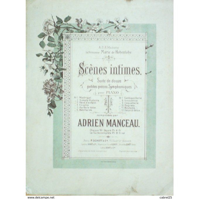 Manceau Adrien Scenes Intimes Piano 1900