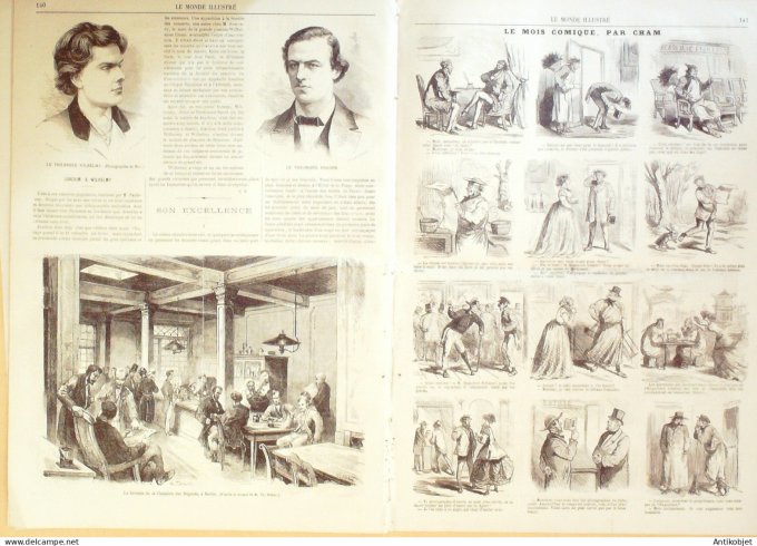 Le Monde illustré 1867 n°516 Indonésie île de Java Pontoise Eragny (95) Allemagne Berlin