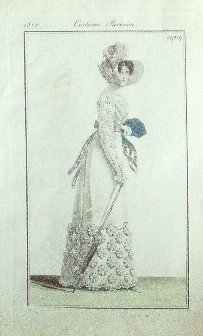 Gravure Mode Costume Parisien 1820 # 1911 (eau forte old Fashion plate