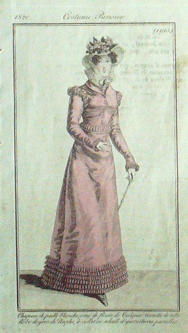 Gravure Mode Costume Parisien 1820 # 1915 (eau forte old Fashion plate