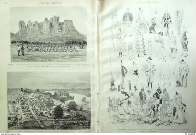 Le Monde illustré 1886 n°1516 Grèce Kalaback Sénégal Bakel Villemomble (93)