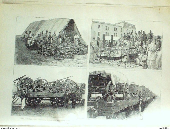 Le Monde illustré 1887 n°1590 Carcassonne (11) Toulouse Mas Sainte Stes-Puelles (31) Fours taupinièr