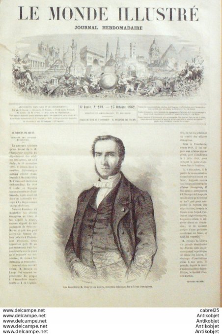 Le Monde illustré 1862 n°289 Madafascar Portugal Lisbonne Mexique Tamatave Roi Rhadama