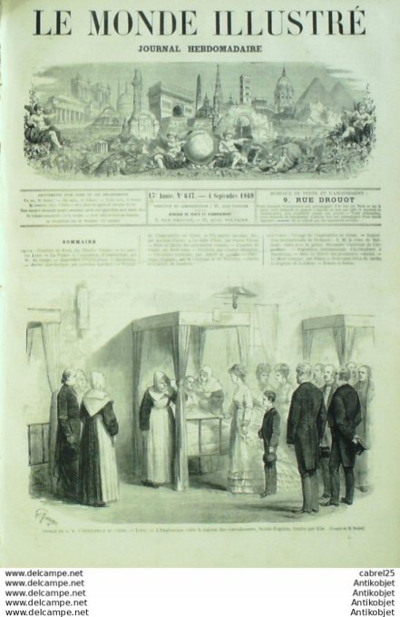 Le Monde illustré 1869 n°647 Lyon (69) Allemagne Hambourg Angleterre Londres Toulon (83) Pays Bas Am