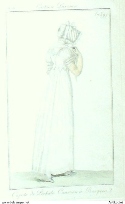Costume Parisien 1806 # 739 (eau forte) Canezou à  Basques