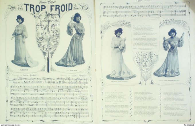 Paris qui chante 1904 #59 Gaudet Bérard Fleuron Jacquet Alice de Tender