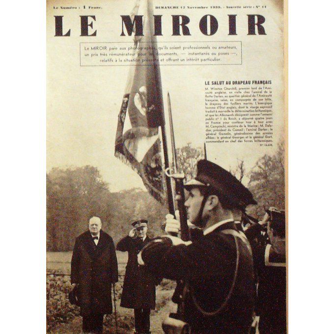 Le Miroir 1939 n° 11 STAPLE,HAZEBROUK MONOPLACE CHIENS de GUERRE DALADIER