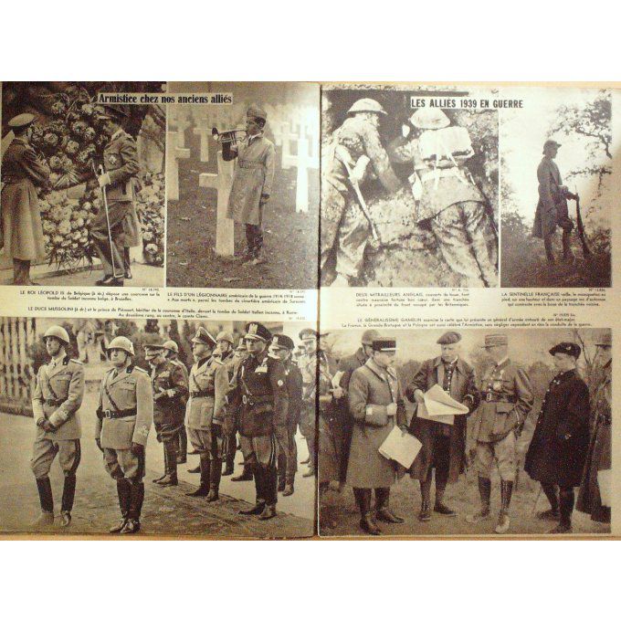 Le Miroir 1939 n° 12 ROI LEOPOLD III DUCE MUSSOLINI GAMELIN MAIRE CRESPIN