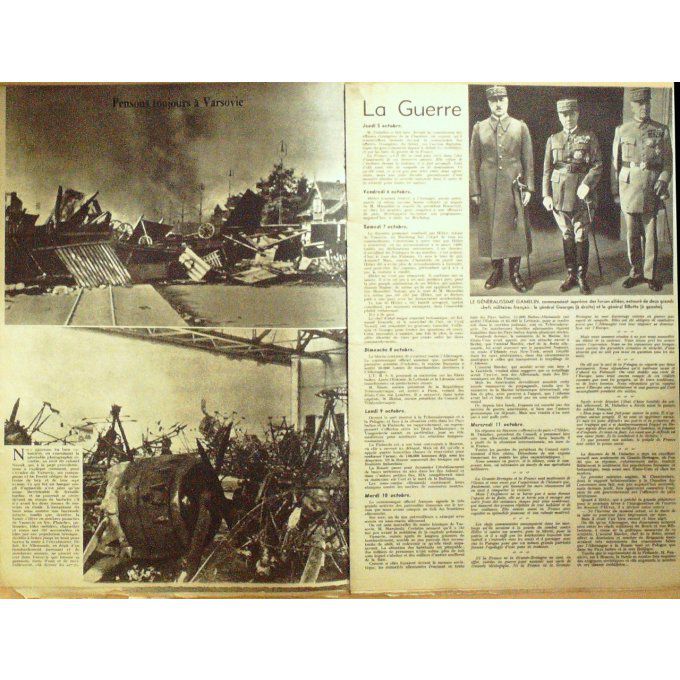 Le Miroir 1939 n° 07 GAMELIN,BILLOTTE VARSOVIE FRERES D'ARMES BOYS SCOUT