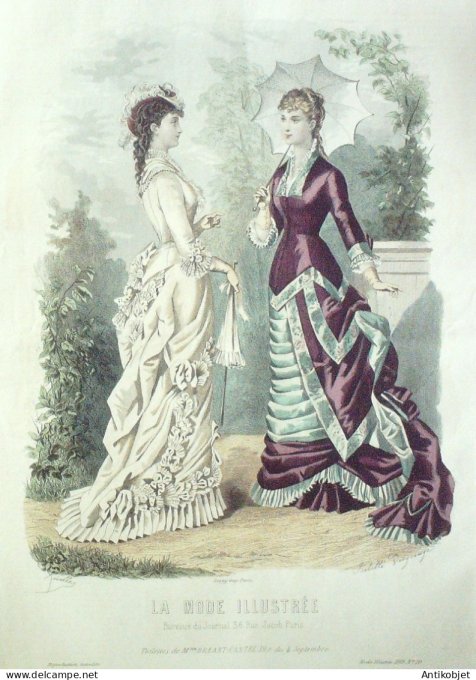 Gravure Mode illustree 1879 # 20 (Old Fashion plate)