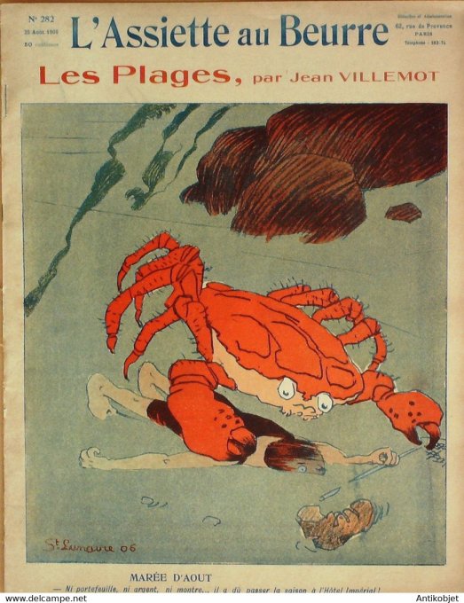 L'Assiette au beurre 1906 # 282 Les plages Villemot Jean