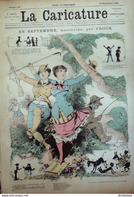 La Caricature 1881 #  89 Septembre Macédoine Trock Barret Loys Balivernes draner