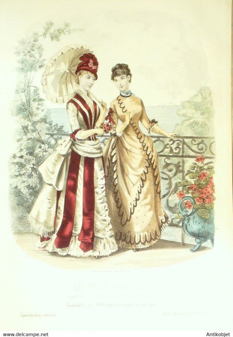 Gravure de mode La Mode illustrée 1885 n°30 (Maison Bréant-Castel)