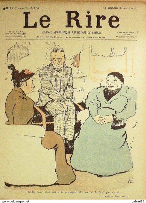 Le Rire 1896 n° 95 Hermann Eloy Vincent Puppett Métivet Léandre Huard Jeanniot
