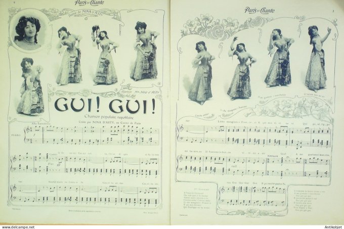 Paris qui chante 1903 n°  7 Gillardi Nina d'Asty Jules Moy Lapaire Galipaux