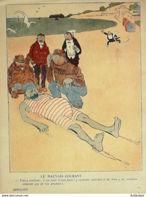 L'Assiette au beurre 1906 # 282 Les plages Villemot Jean