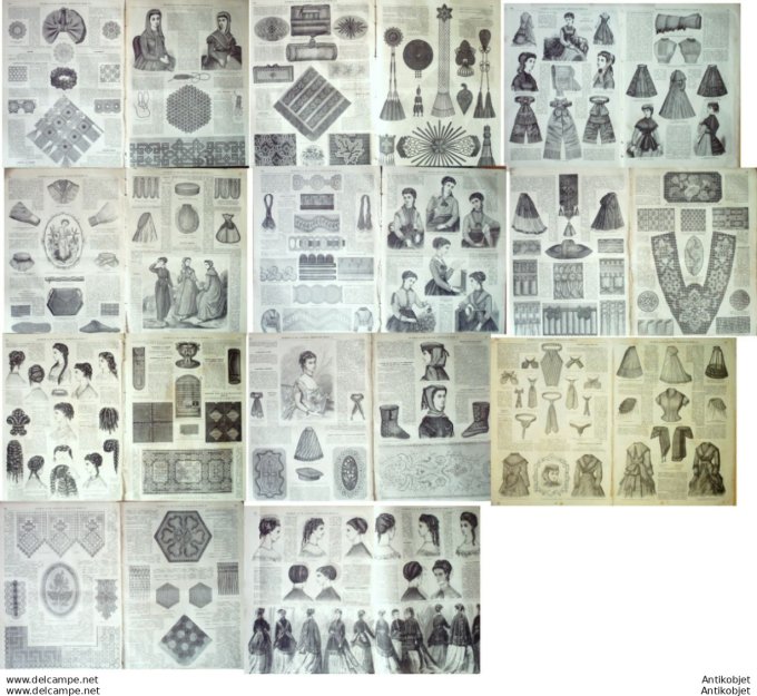 Mode illustree 1868 Lot de 11 journaux