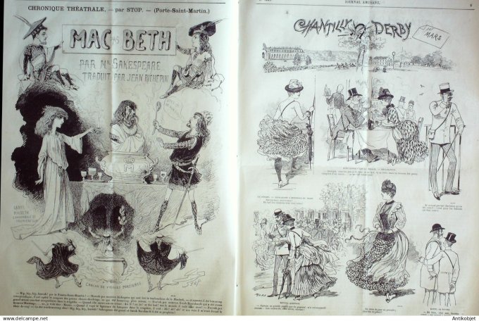 Le Journal Amusant 1884 # 1449 Mac Beth de Sakespeare traduit par Jean Richepin dessins de Stop