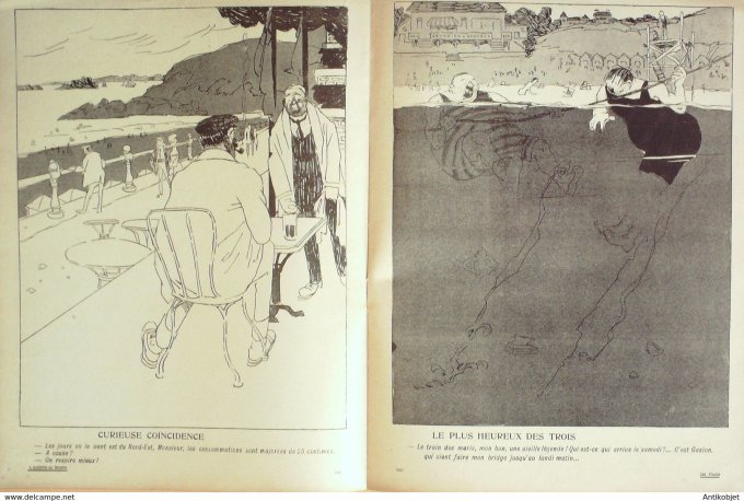 L'Assiette au beurre 1906 # 282 Les plages Villemot Jean