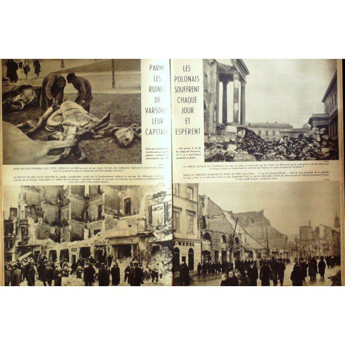 Le Miroir 1940 n° 27 TORPILLEUR SIROCO FINLANDE VARSOVIE XV RUGBY ANGLAIS