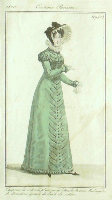 Gravure Mode Costume Parisien 1820 # 1942 (eau forte old Fashion plate