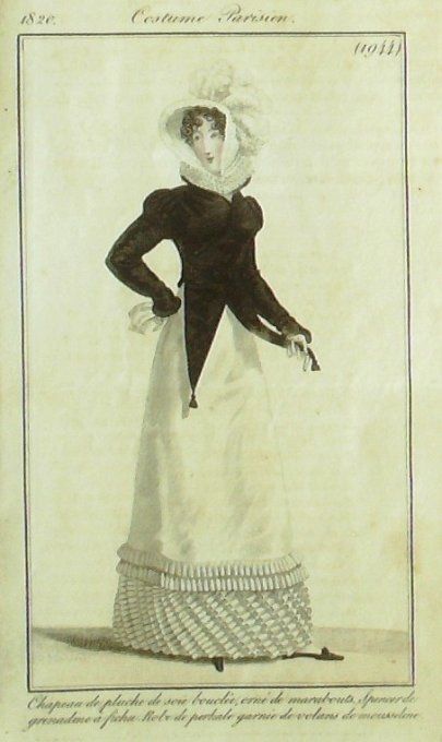 Gravure Mode Costume Parisien 1820 # 1944 (eau forte old Fashion plate