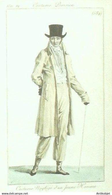 Costume Parisien 1804 an 12 # 584 (eau forte) Costume négligé homme