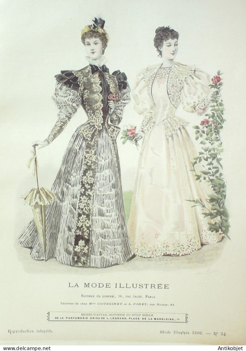 Gravure Mode illustree 1896 # 24 (Old Fashion plate) RARE