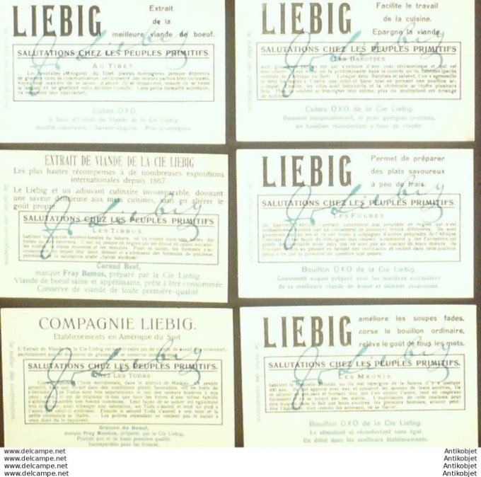 Chromo Liebig Sang 1182 Salutations chez les peuples primitifs (1926)
