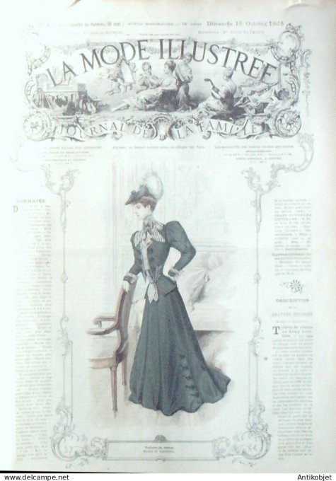 La Mode illustrée journal 1905 n° 42 Toilette de visites