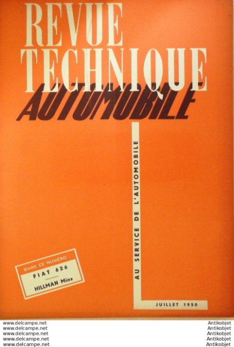 R.T Automobile Fiat 626/1400 Camion Aurelia Hillman Minx 51 # 1950
