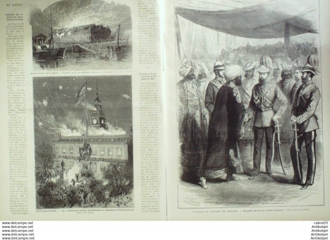 Le Monde illustré 1876 n° 982 Belgique Charleroi Grèves Hainaut Boulogne (62) Inde Calcutta Herzégov