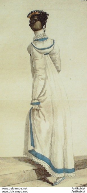 Gravure de mode Costume Parisien 1812 n°1279 Redingote de Mérinos