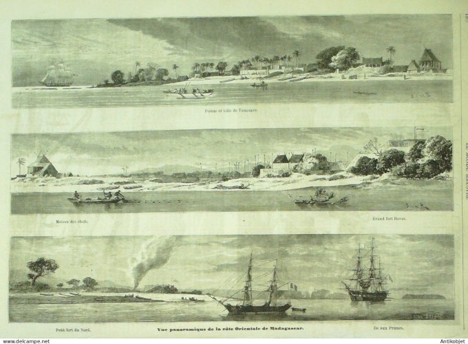 Le Monde illustré 1858 n° 75 Madagascar Reine Ranavalo Manjaka Culoz (01) Blois (41)