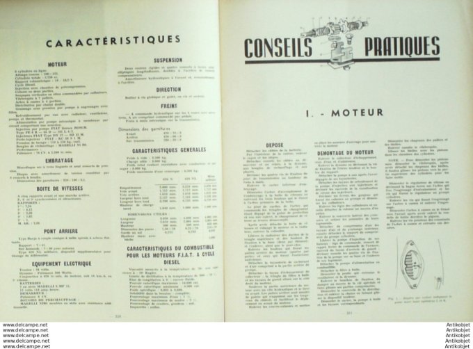 R.T Automobile Fiat 626/1400 Camion Aurelia Hillman Minx 51 # 1950