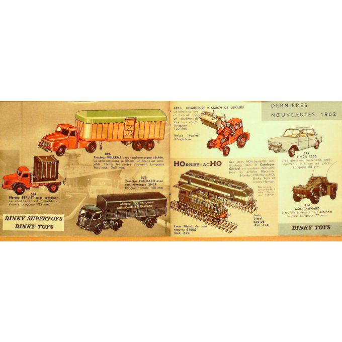 Catalogue VINTAGE DINKY TOYS SUPERTOYS 1962