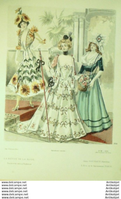 Gravure Mode La Gazette 1899 # 50 (Old Fashion plate)